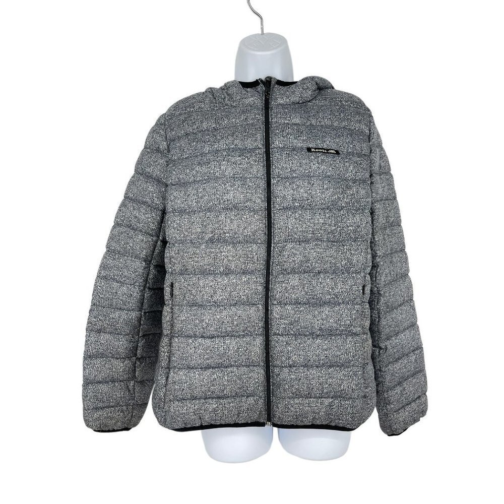 Roots Packable Duck Down Jacket Salt & Pepper Women's Size M  FLAW